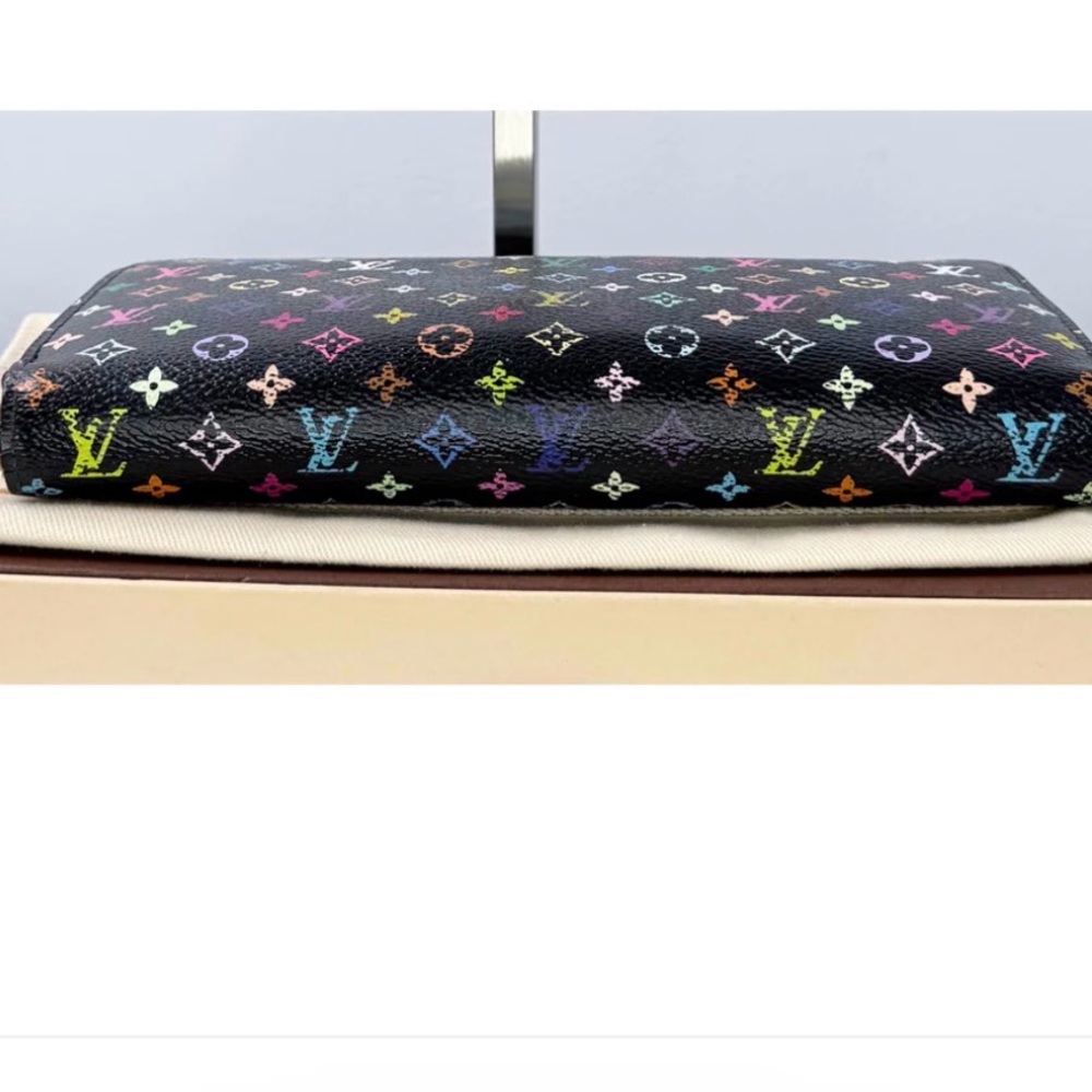 Authentic Louis Vuitton Takashi Murakami Black Multicolor  Zippy Wallet - Picture 10 of 16